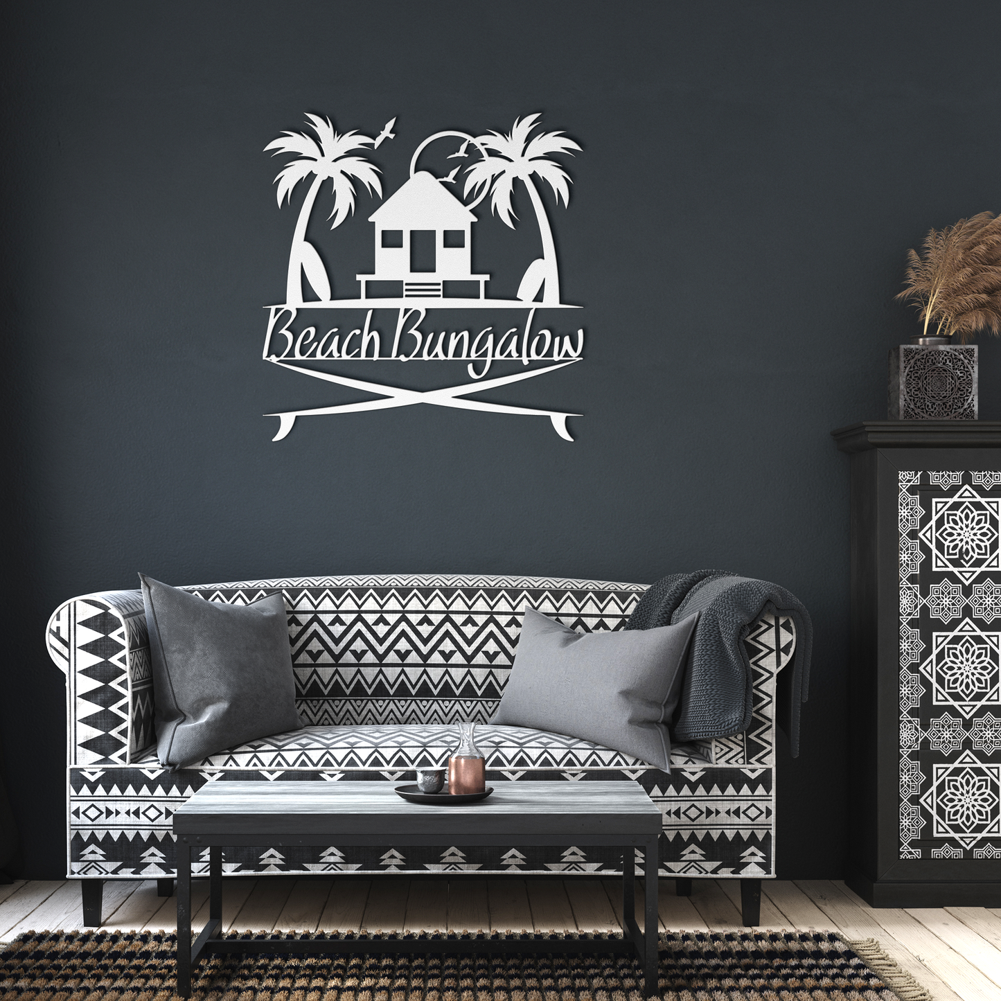 Beach_Bungalow_Die-Cut_Metal_Sign__A__White_Dark_Living_Room_Mockup.png