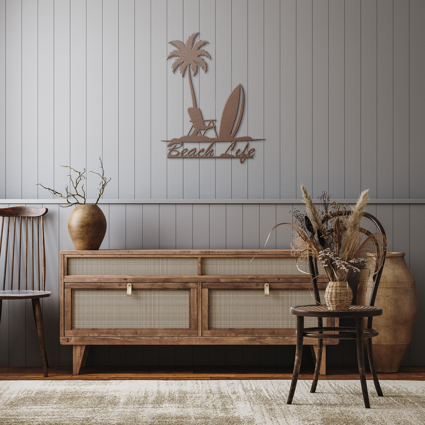 Beach_Life_Die-Cut_Metal_Wall_Art_Copper_Rustic_Hallway_Mockup.png