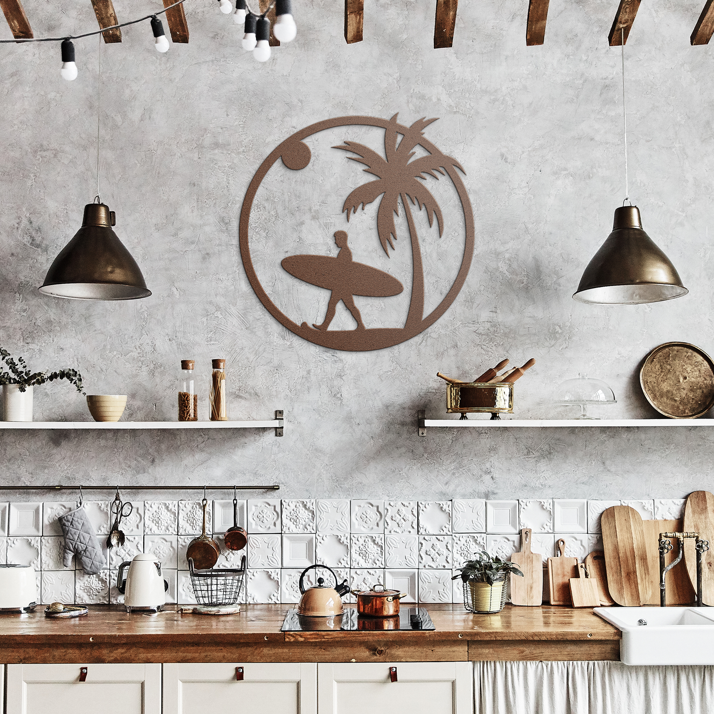 Coastal_Surfer_Paradise_Metal_Wall_Art_Copper_Rustic_Kitchen_Mockup.png