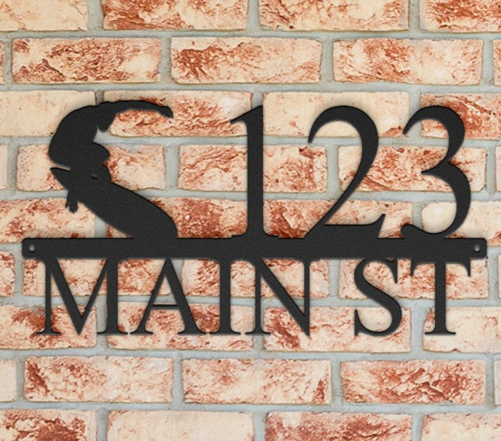 Custom Surfer Address Sign #2 - Personalized Metal Wall Art