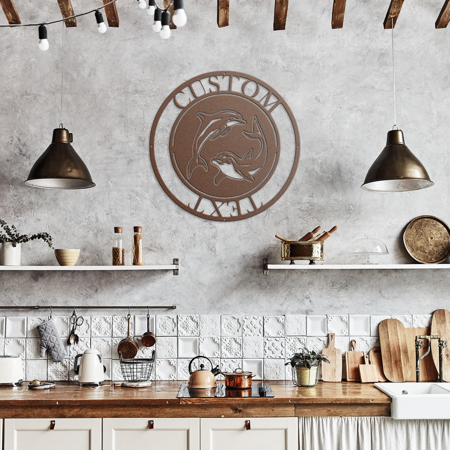 Custom_Dolphin_Duo_Metal_Wall_Art_-_Pers_Copper_Rustic_Kitchen_Mockup.png