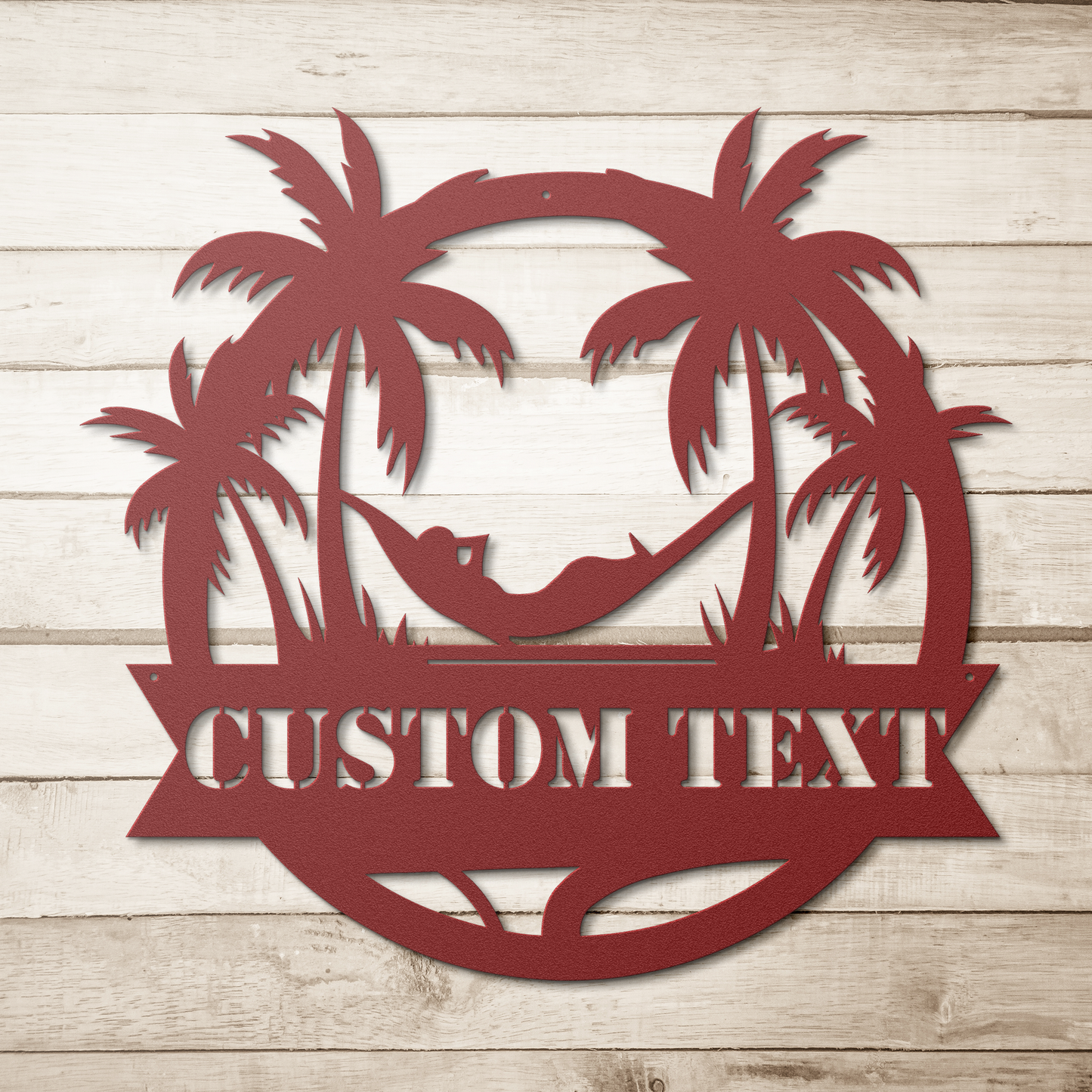 Custom_Hammock_Retreat_Metal_Sign__Pe_Red_Simple_Wood_BKGD_Mockup.png