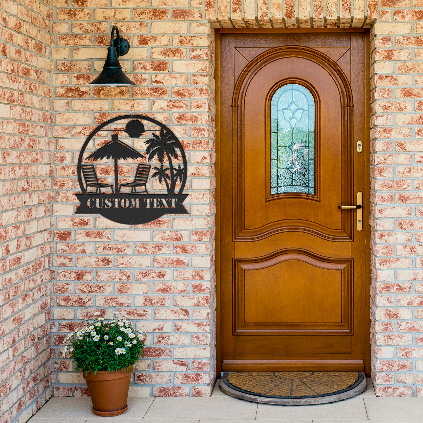 Custom_Lounge_Paradise_Metal_Sign__Pe_Black_Brick_Entrance_Mockup.png