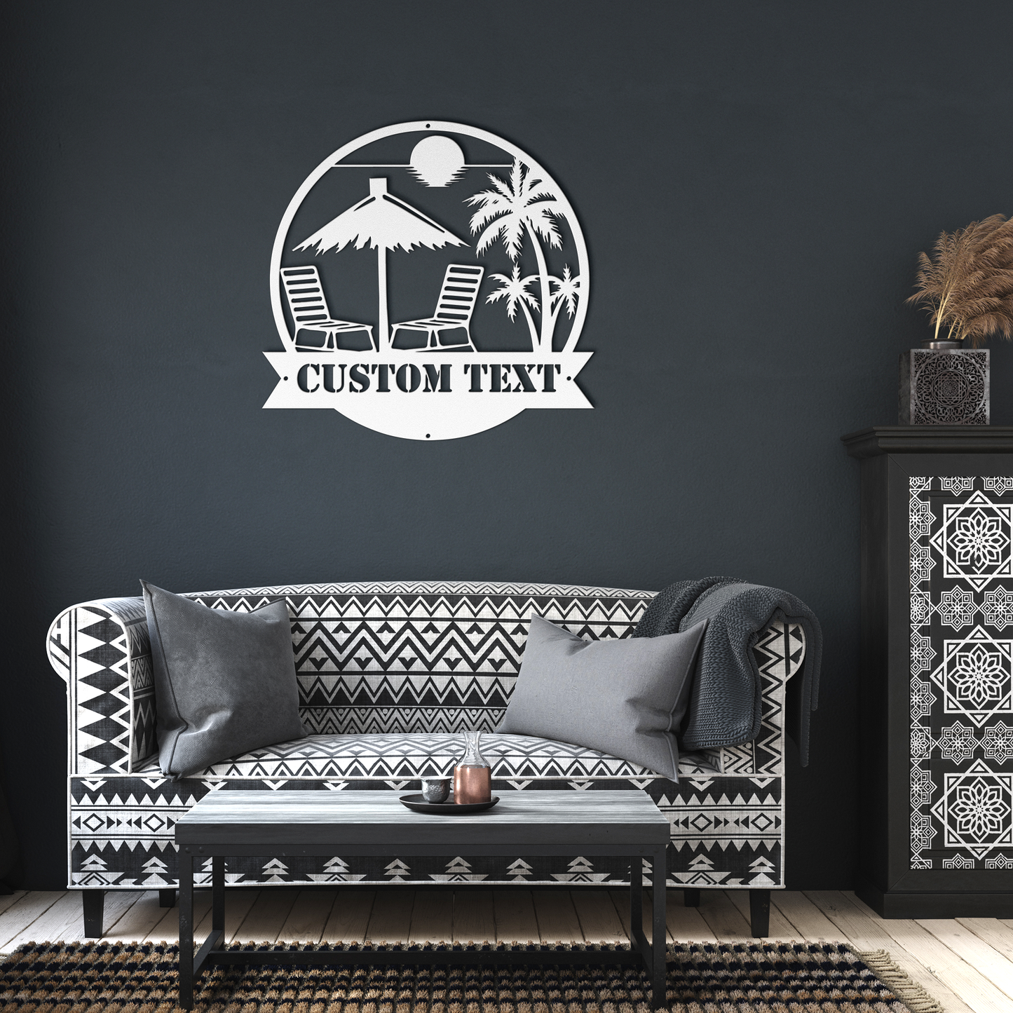 Custom_Lounge_Paradise_Metal_Sign__Pe_White_Dark_Living_Room_Mockup.png