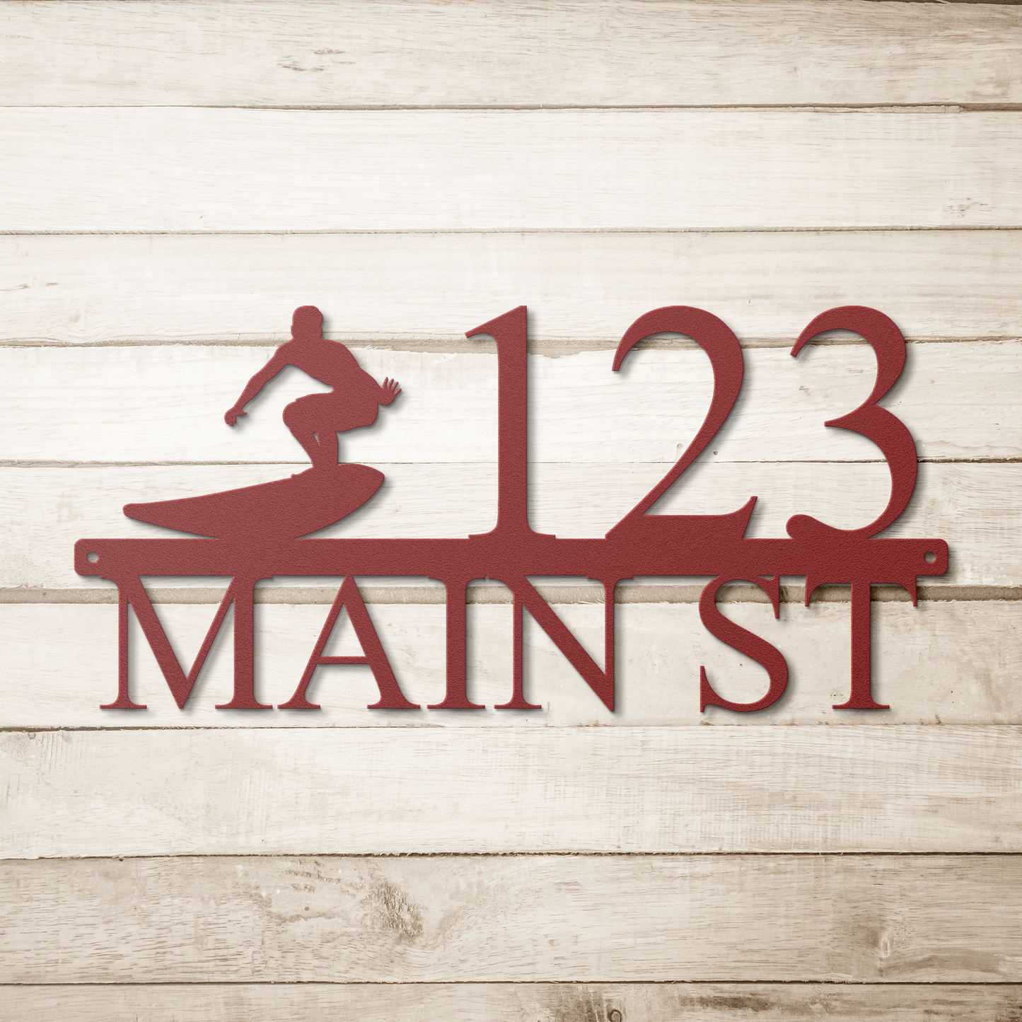 Custom_Surfer_Address_Sign_-_Personalize_Red_Simple_Wood_BKGD_Mockup.png