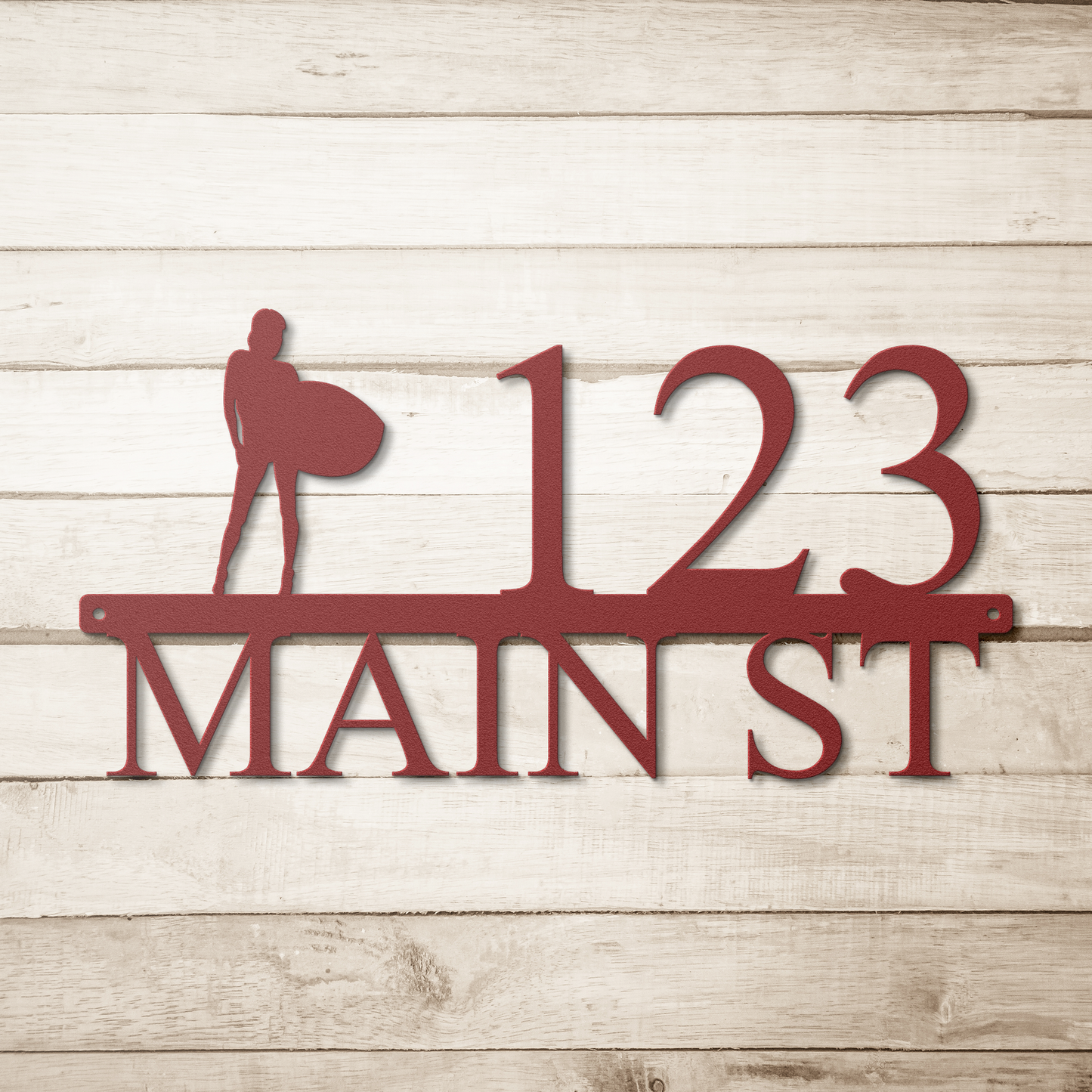 Custom_Surfer_Girl_2_Die_Cut_Metal_Addr_Red_Simple_Wood_BKGD_Mockup.png