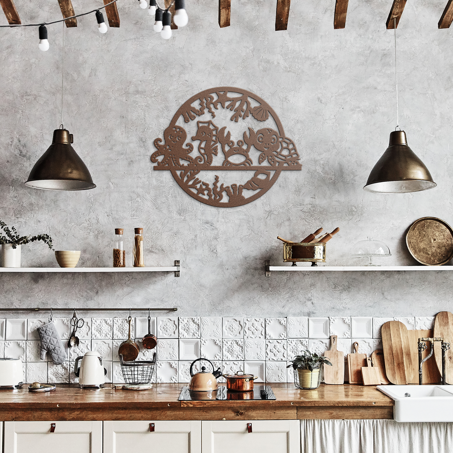 Cute_Ocean_Animals_Metal_Wall_Art__Co_Copper_Rustic_Kitchen_Mockup.png