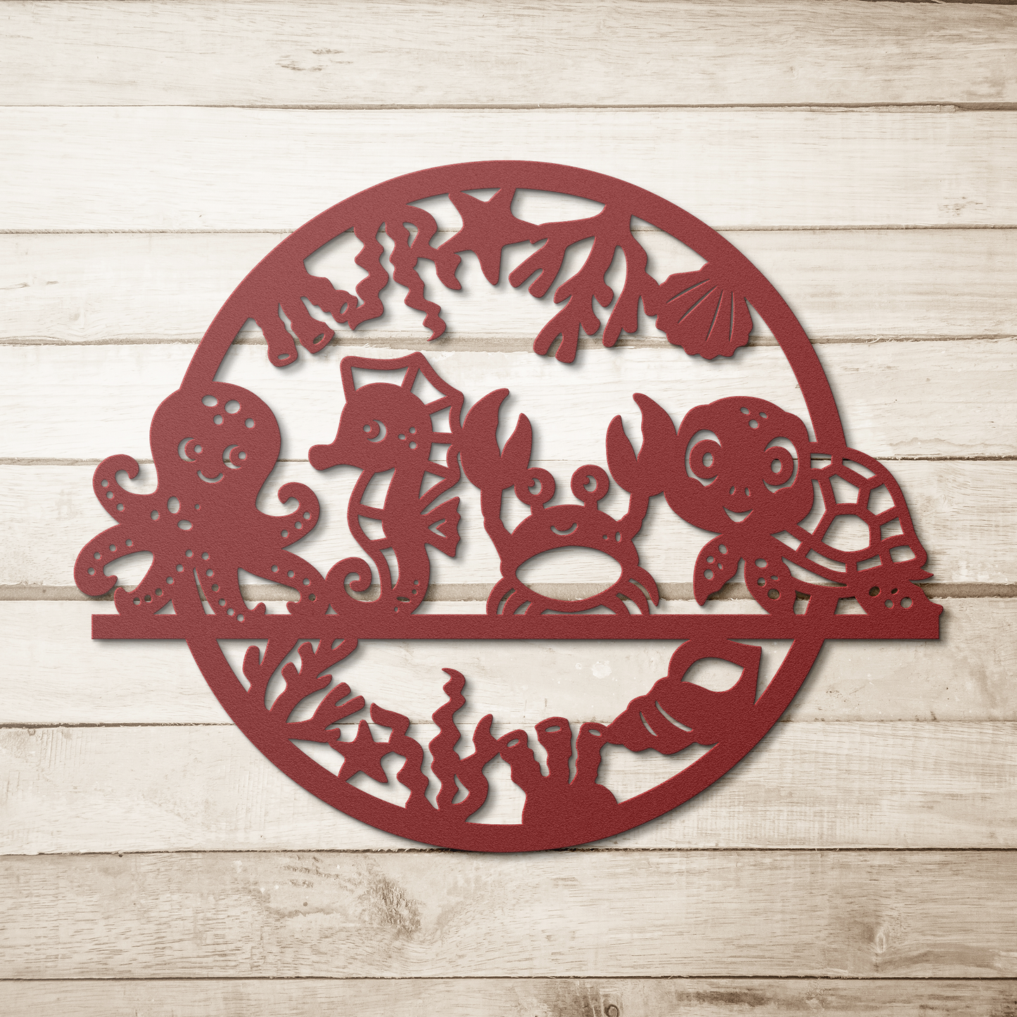 Cute_Ocean_Animals_Metal_Wall_Art__Co_Red_Simple_Wood_BKGD_Mockup.png