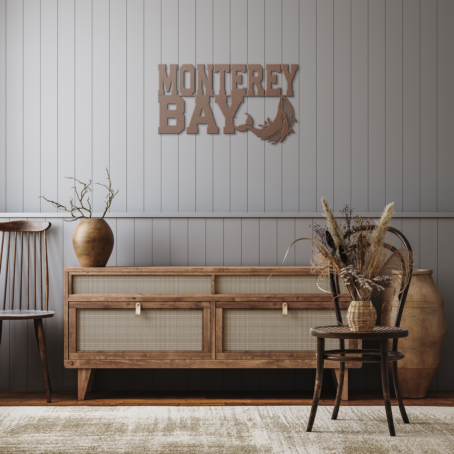 Monterey_Bay_Humpback_Whale_Metal_Wall_A_Copper_Rustic_Hallway_Mockup.png