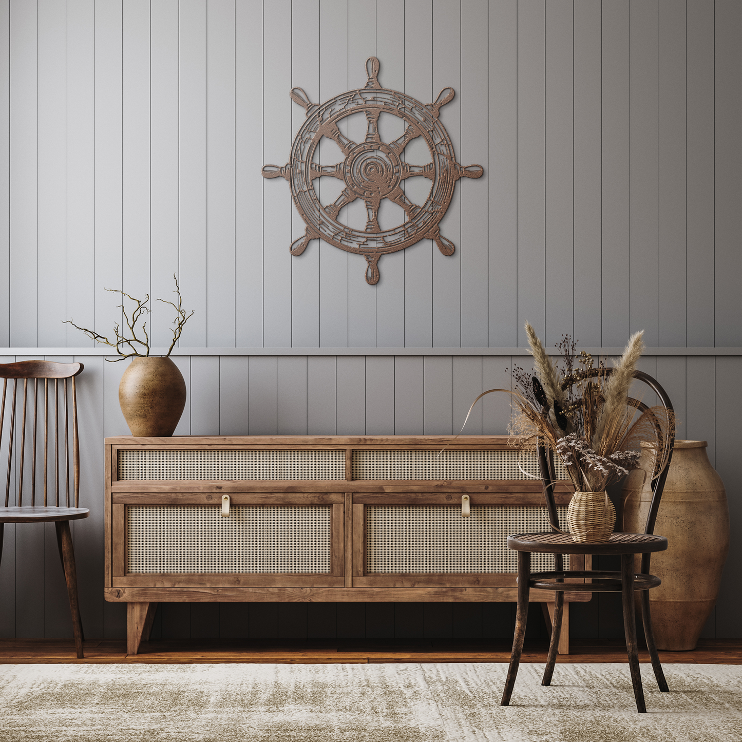 Nautical_Ship_Wheel_Metal_Wall_Art__C_Copper_Rustic_Hallway_Mockup.png