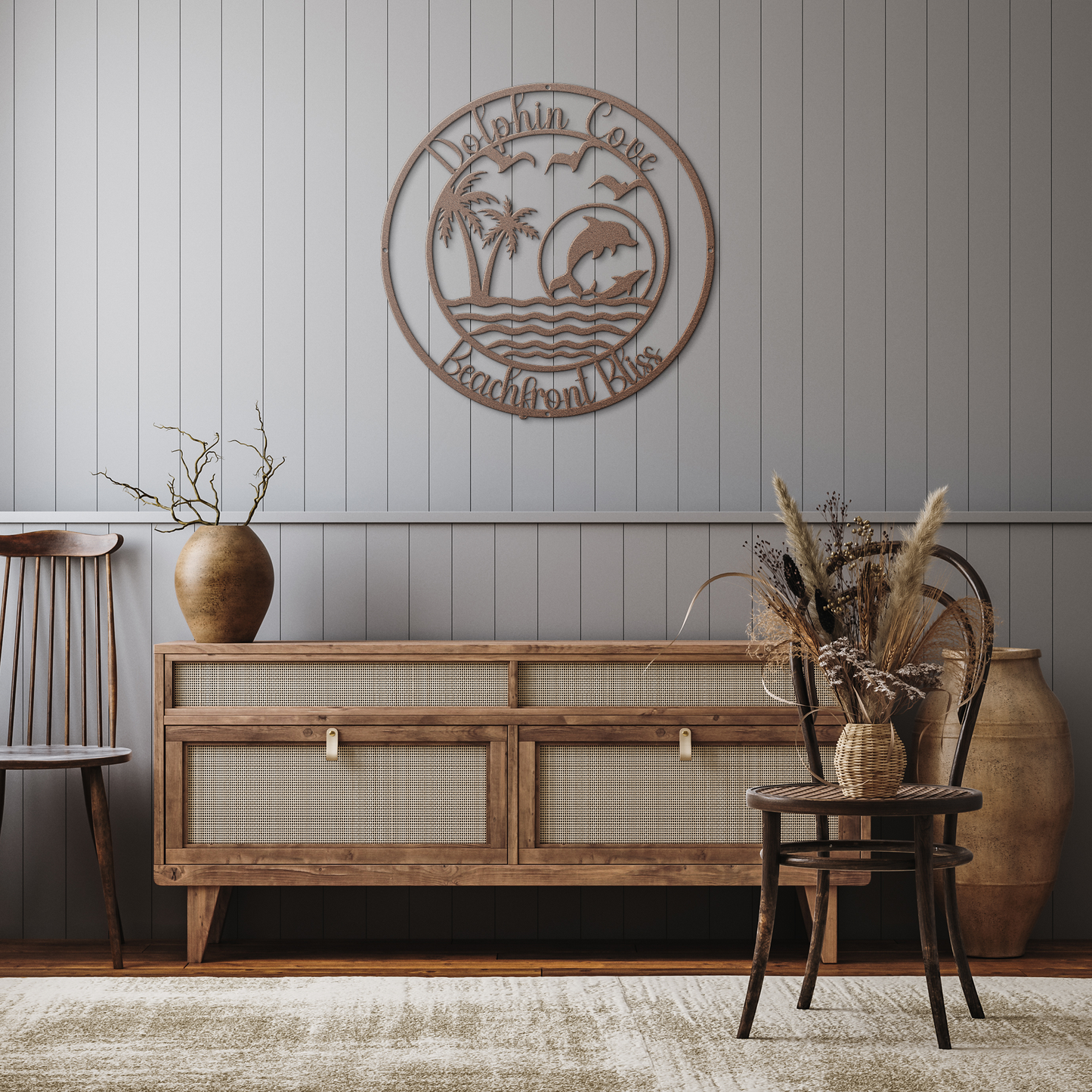 Personalized_Dolphin_Cove_Beachfront_Met_Copper_Rustic_Hallway_Mockup.png