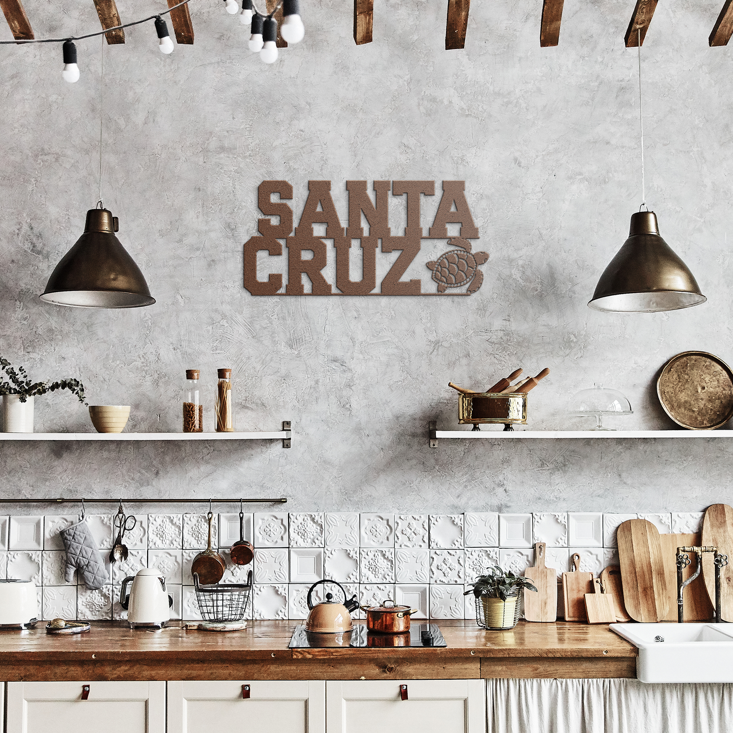 Santa_Cruz_Sea_Turtle_Metal_Wall_Art_Copper_Rustic_Kitchen_Mockup.png
