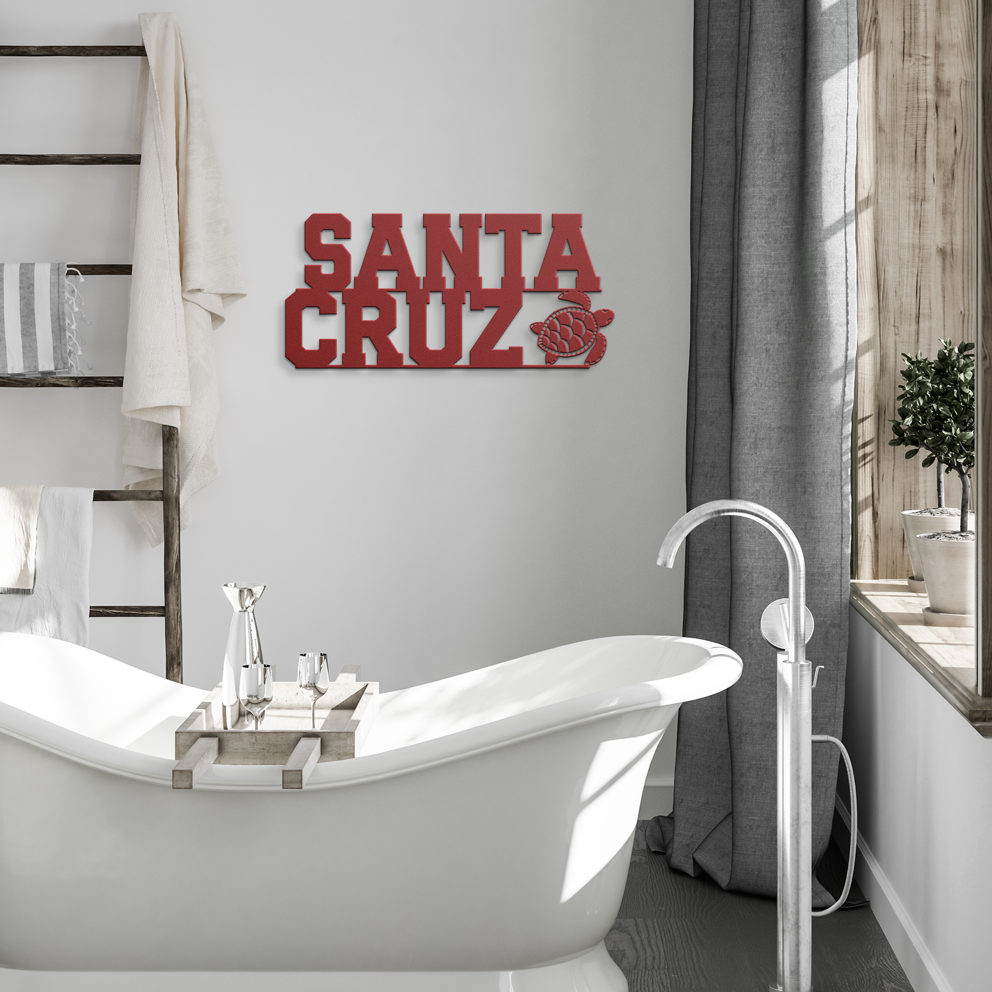 Santa_Cruz_Sea_Turtle_Metal_Wall_Art_Red_Modern_Bathroom_Mockup.png