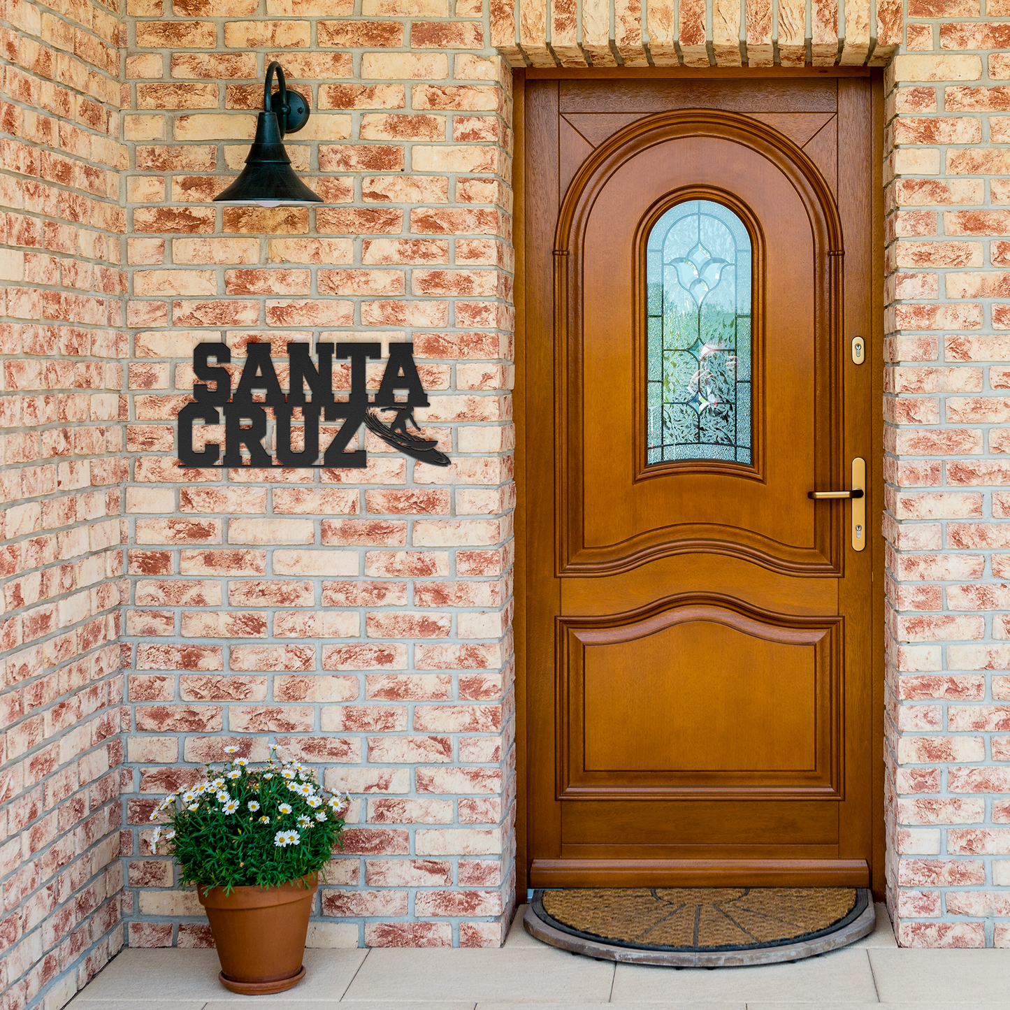Santa_Cruz_Surfer_Metal_Wall_Art_Black_Brick_Entrance_Mockup.png