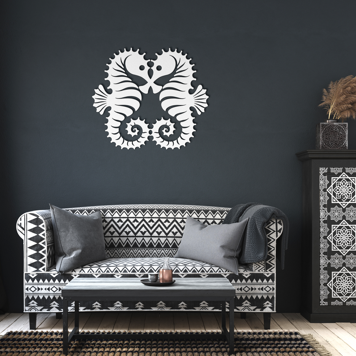 Seahorse_Duo_Metal_Wall_Art__Romantic_White_Dark_Living_Room_Mockup.png