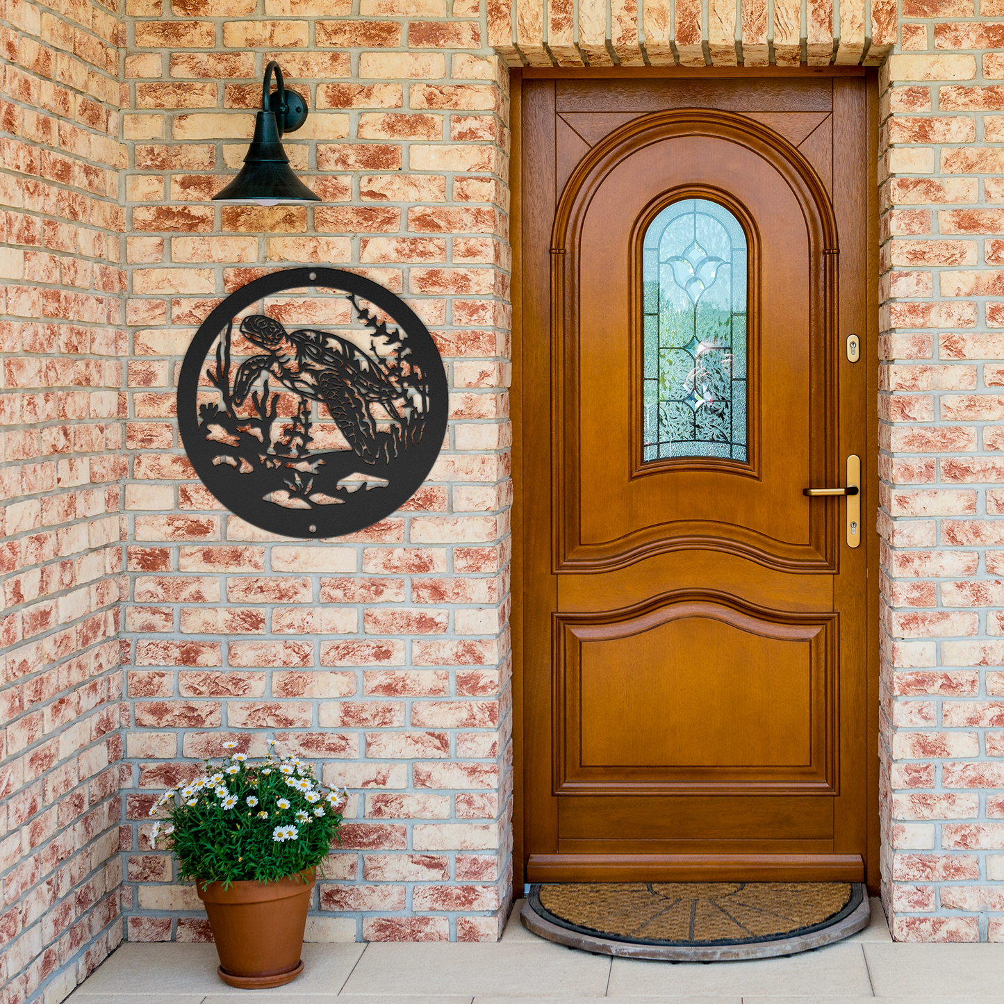 Turtle_Ocean_Scene_Metal_Wall_Art__El_Black_Brick_Entrance_Mockup.png