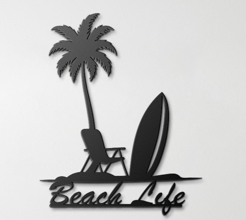 Beach Life Die-Cut Metal Wall Art