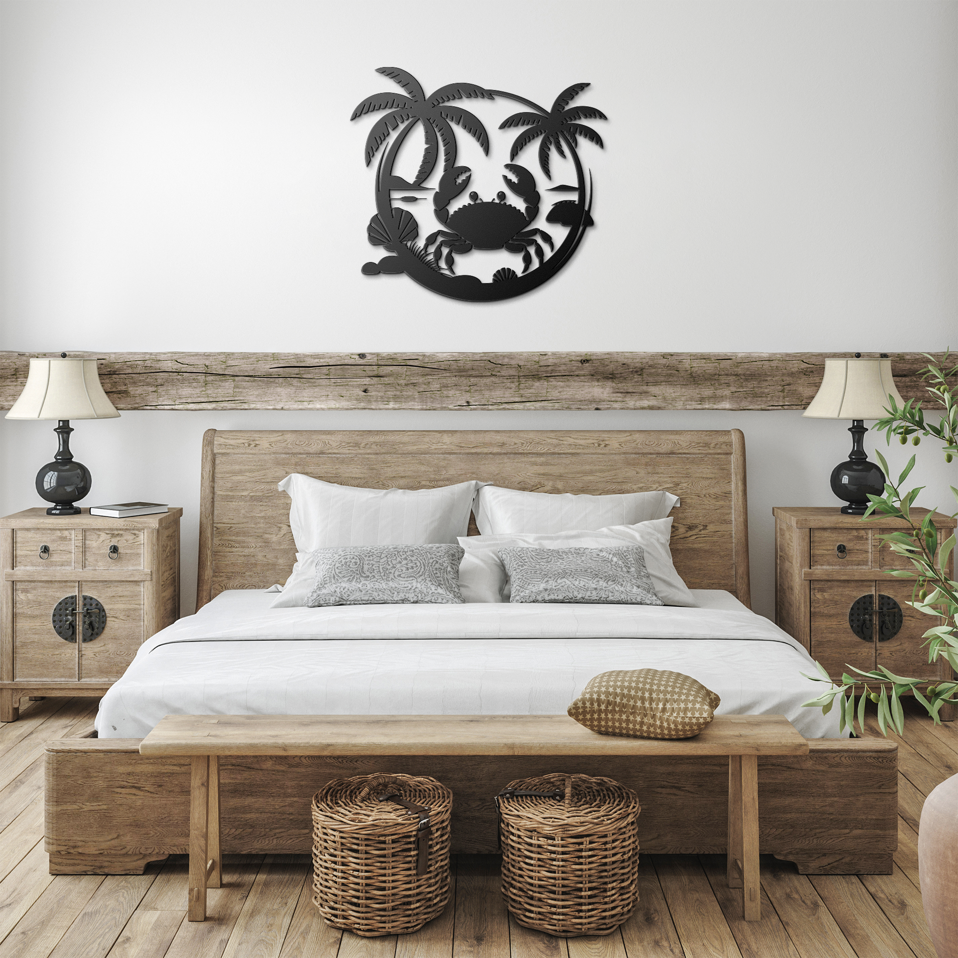 Coastal_Crab_Metal_Wall_Art__Nautical_Black_Farmhouse_Bedroom_Mockup.png