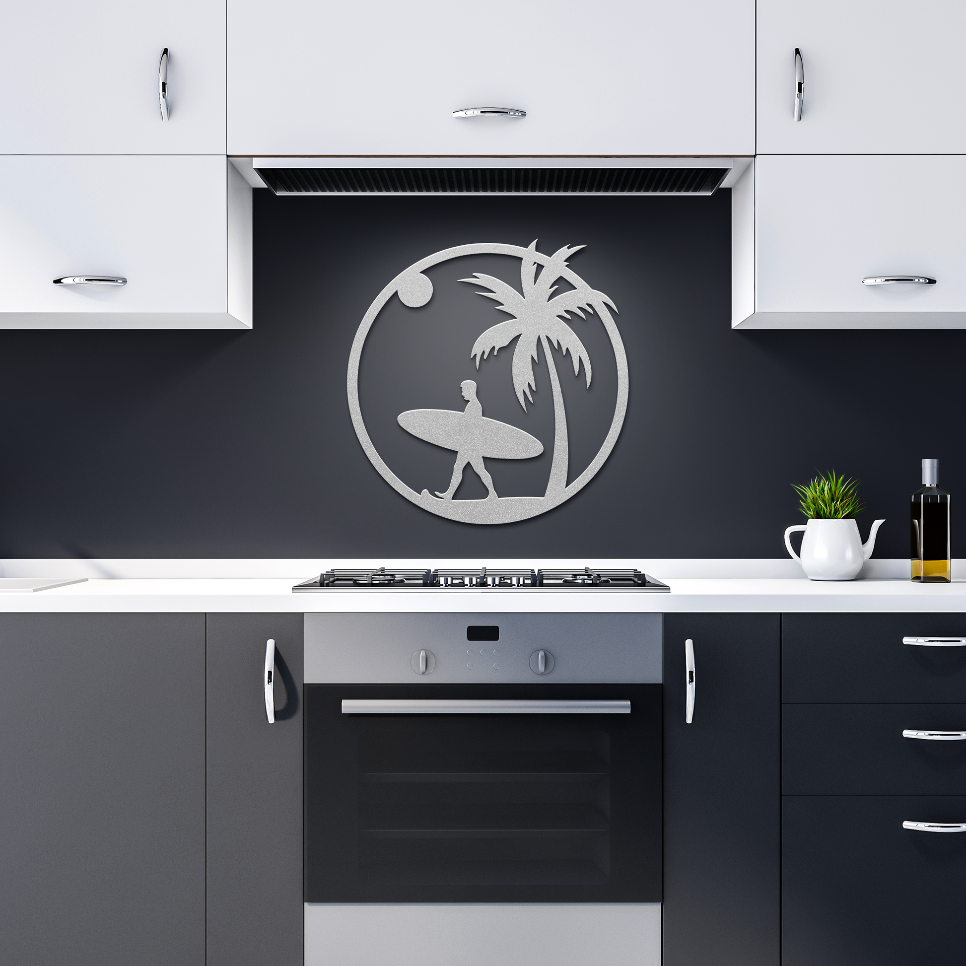 Coastal_Surfer_Paradise_Metal_Wall_Art_Silver_Dark_Kitchen_Mockup.png