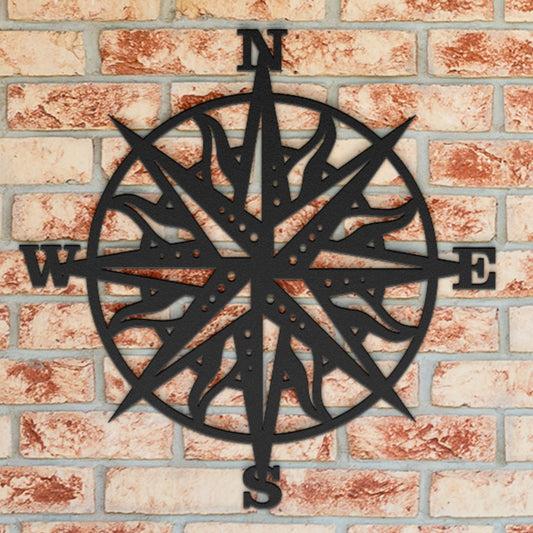 Compass Rose Metal Wall Art – Nautical Navigation Decor for Coastal & Maritime Homes