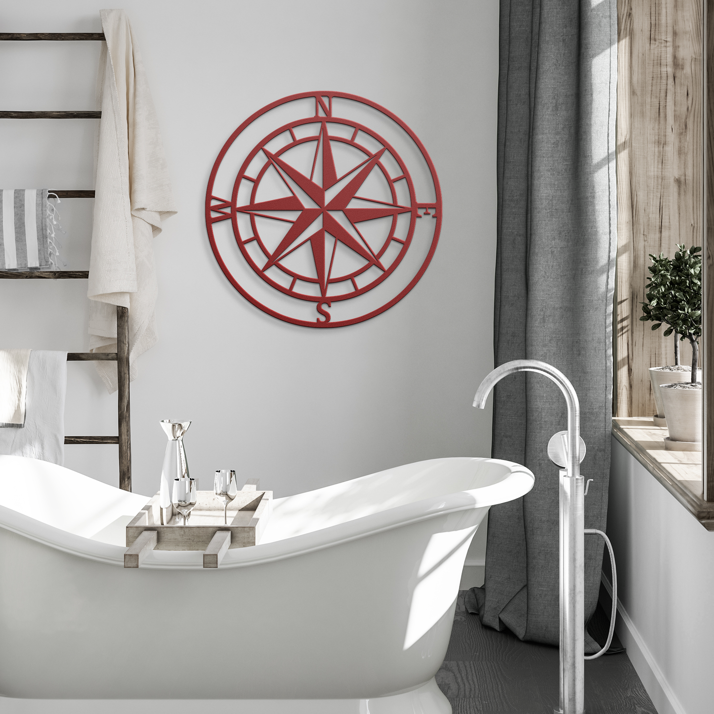 Compass_Rose_Metal_Wall_Art__Nautical_Red_Modern_Bathroom_Mockup.png