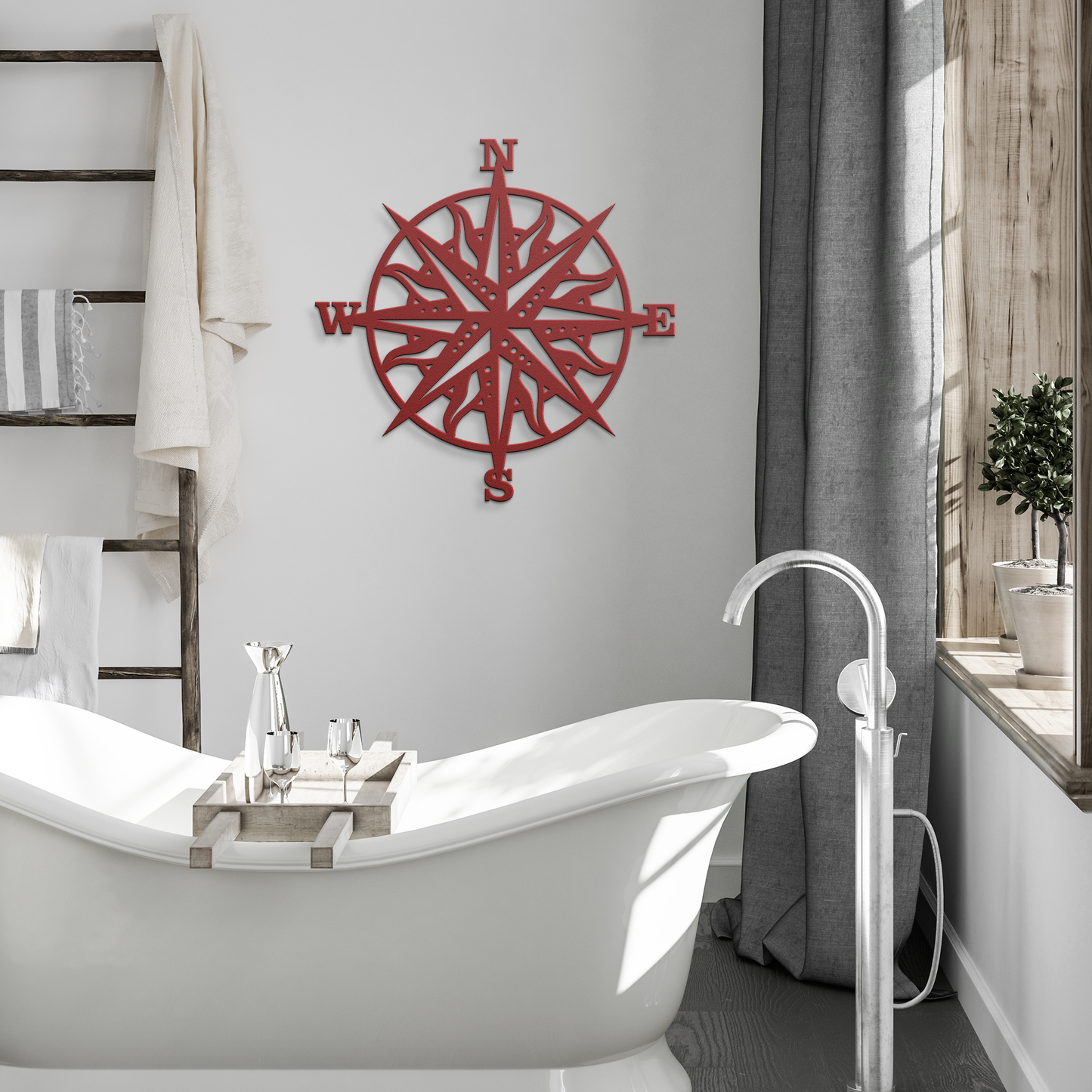 Compass_Rose_Metal_Wall_Art__Nautical_Red_Modern_Bathroom_Mockup.png