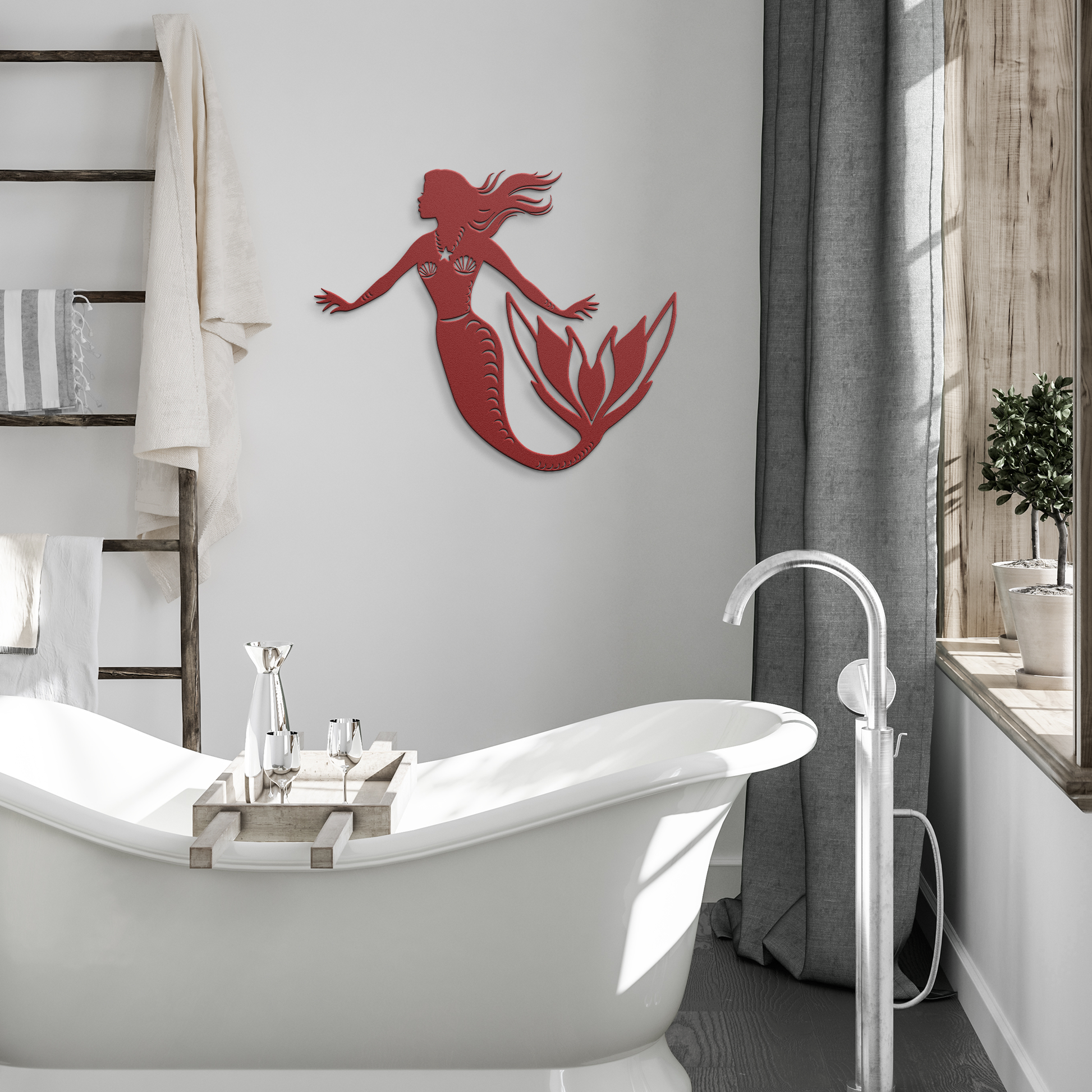 Compass_Rose_Metal_Wall_Art__Nautical_Red_Modern_Bathroom_Mockup.png