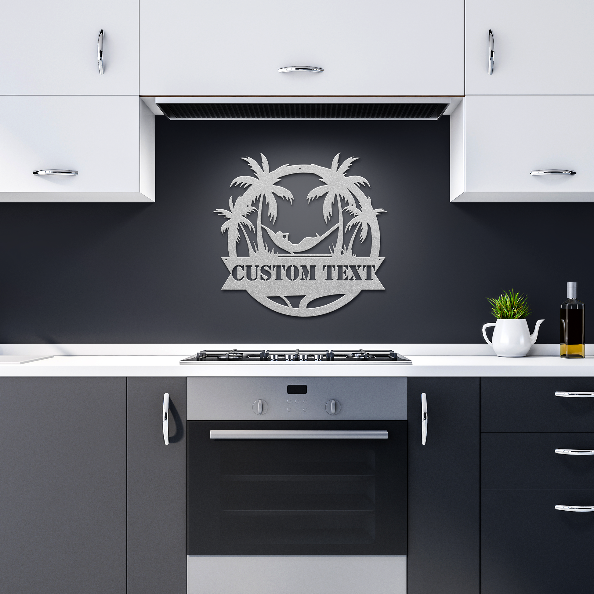 Custom_Hammock_Retreat_Metal_Sign__Pe_Silver_Dark_Kitchen_Mockup.png