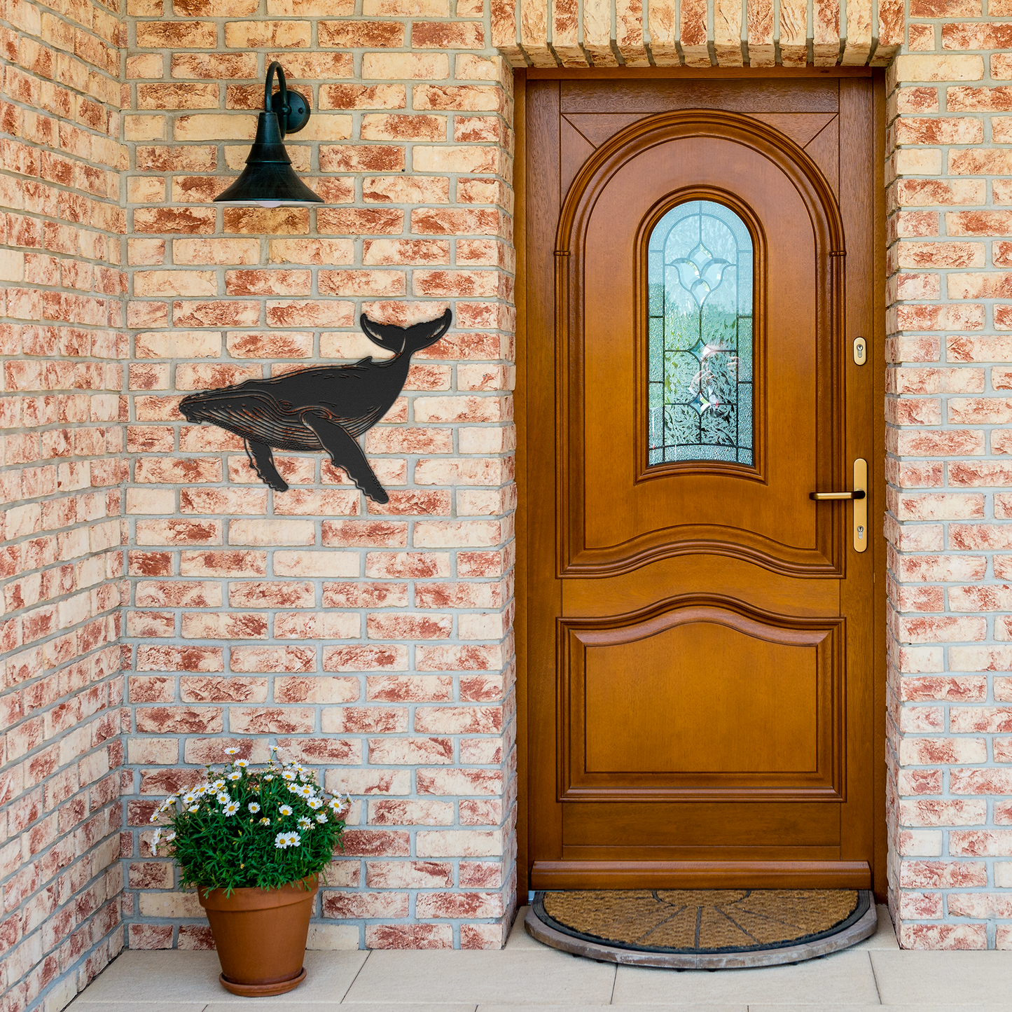 Humpback_Whale_Metal_Wall_Art__Coasta_Black_Brick_Entrance_Mockup.png