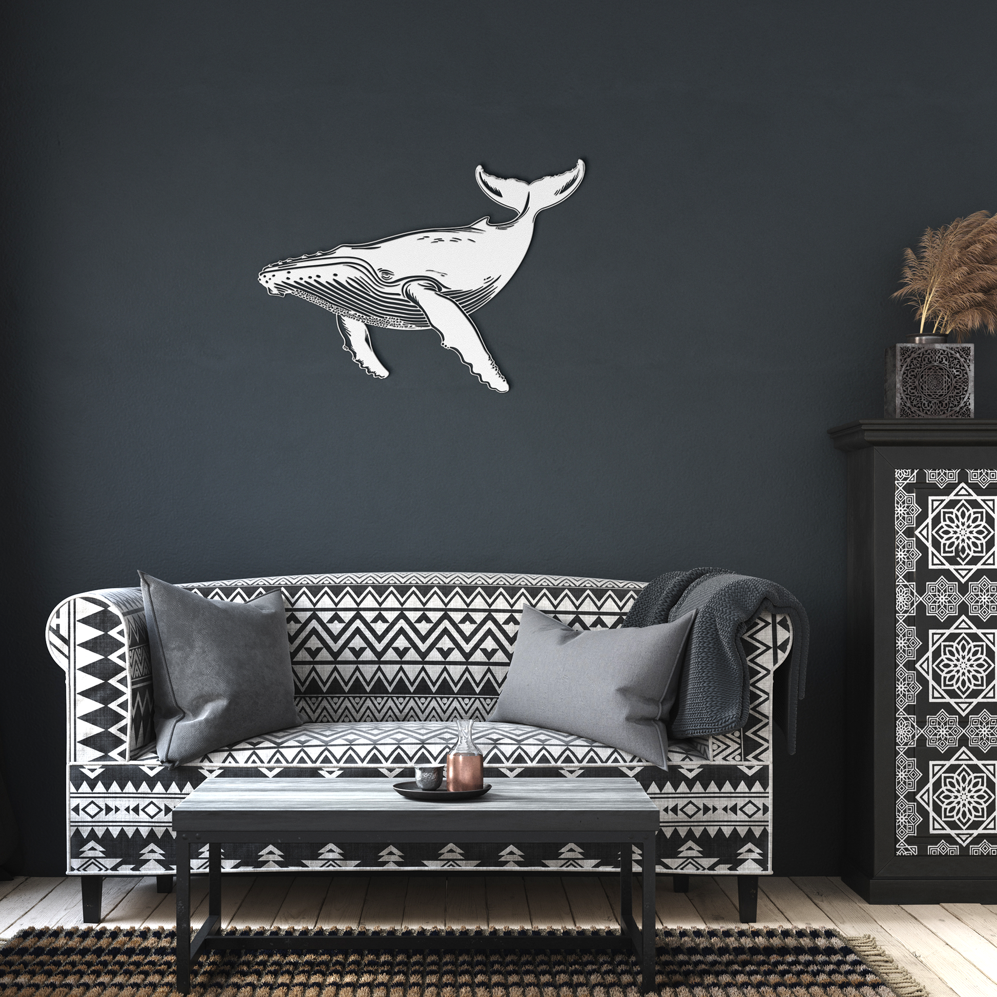 Humpback_Whale_Metal_Wall_Art__Coasta_White_Dark_Living_Room_Mockup.png