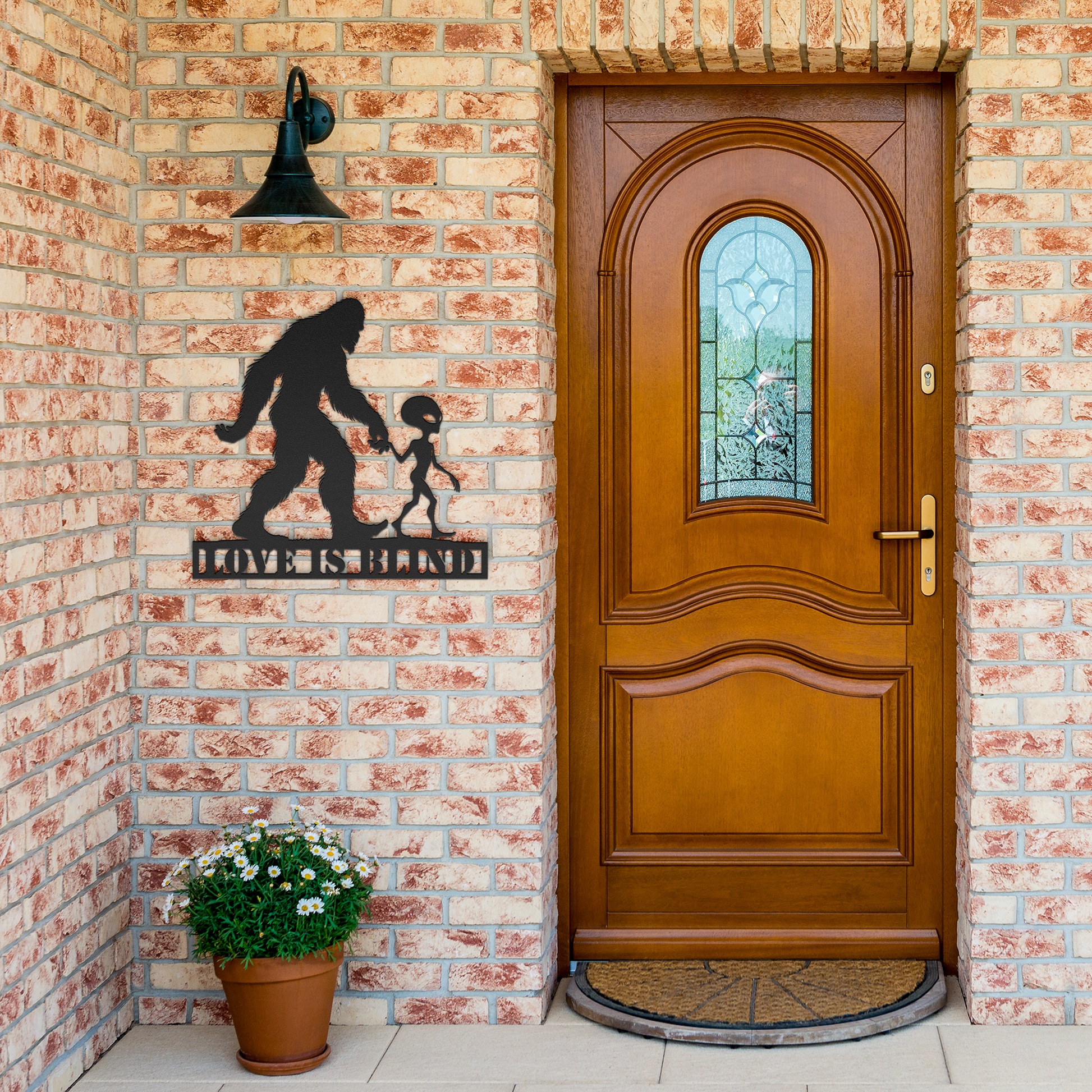 Love_is_Blind_Bigfoot__Alien_Metal_Wa_Black_Brick_Entrance_Mockup.png