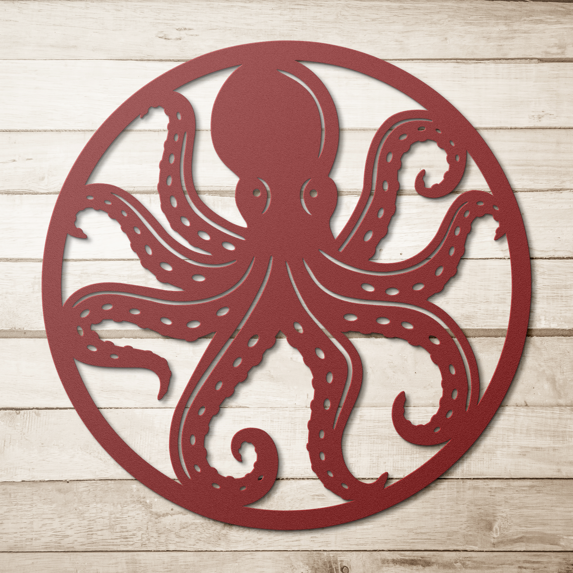 Octopus_Metal_Wall_Art__Coastal_Nauti_Red_Simple_Wood_BKGD_Mockup.png