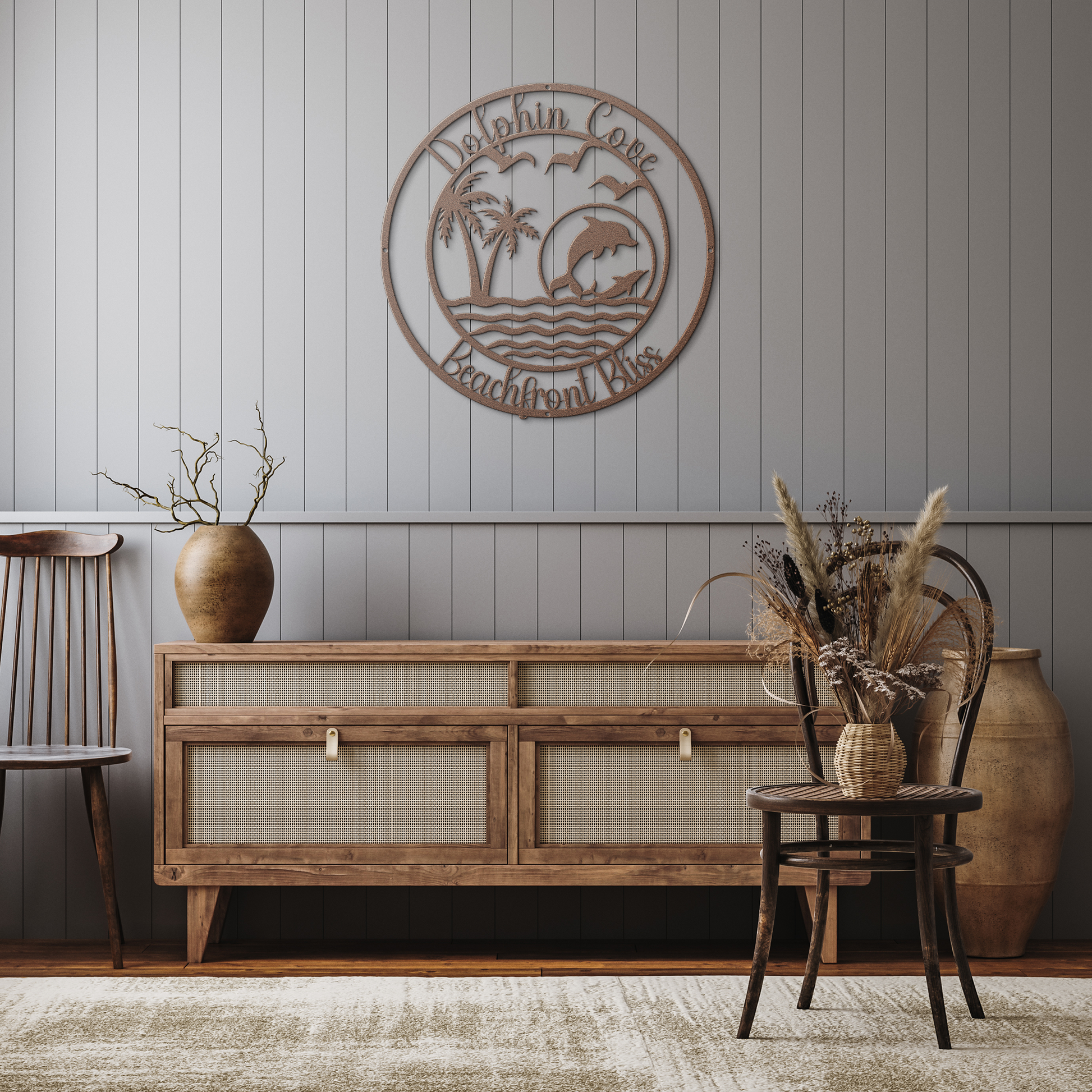 Personalized_Dolphin_Cove_Beachfront_Met_Copper_Rustic_Hallway_Mockup.png