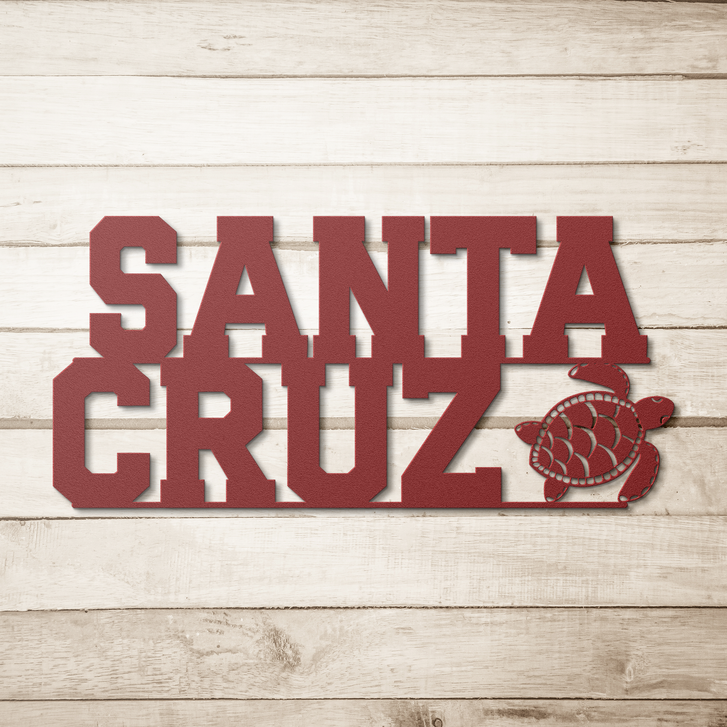 Santa_Cruz_Sea_Turtle_Metal_Wall_Art_Red_Simple_Wood_BKGD_Mockup.png