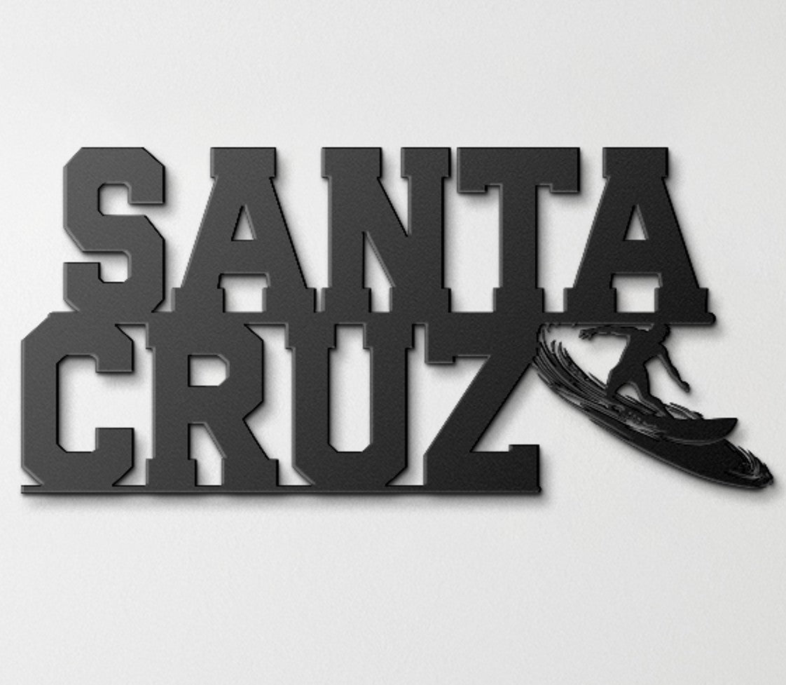 Santa Cruz Surfer Metal Wall Art