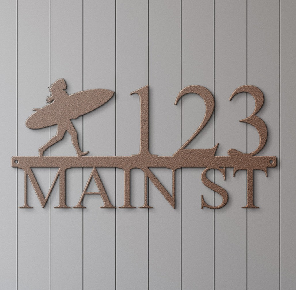 Custom Surfer Girl Address Sign