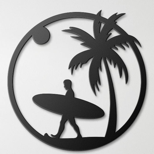 Coastal Surfer Paradise Metal Wall Art