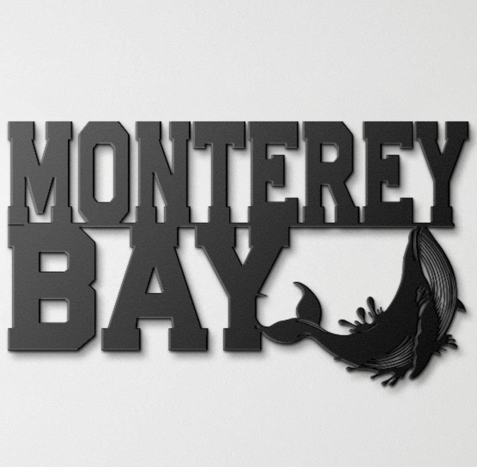 Monterey Bay Humpback Whale Metal Wall Art – Customizable Coastal Decor for Beach Homes & Ocean Lovers