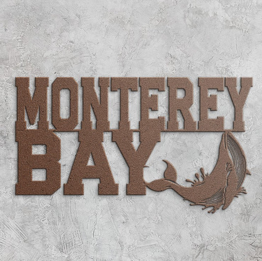 Monterey Bay Humpback Whale Metal Wall Art – Customizable Coastal Decor for Beach Homes & Ocean Lovers