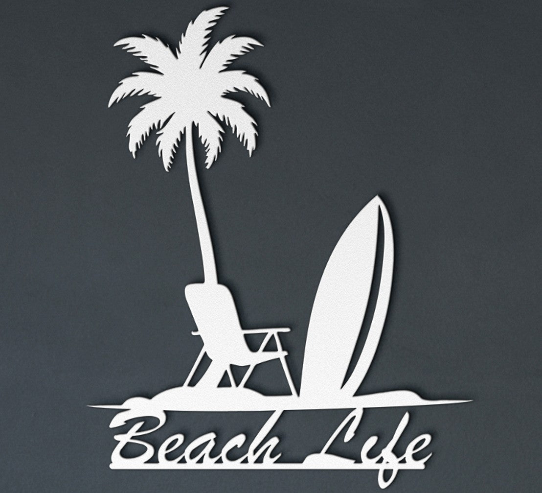 Beach Life Die-Cut Metal Wall Art