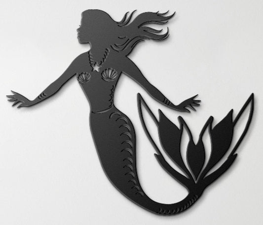 Mermaid Metal Wall Art – Elegant Nautical Steel Decor for Coastal & Beach Homes