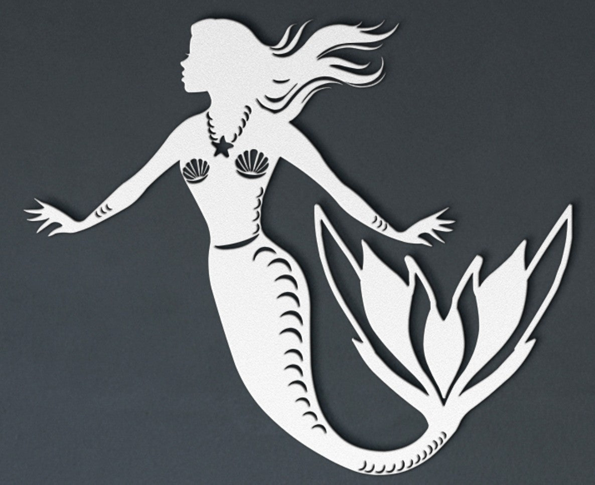 Mermaid Metal Wall Art – Elegant Nautical Steel Decor for Coastal & Beach Homes