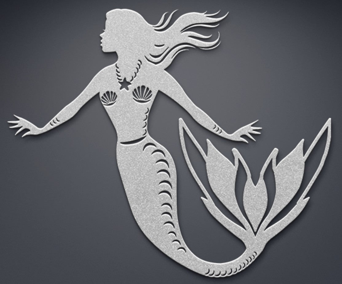 Mermaid Metal Wall Art – Elegant Nautical Steel Decor for Coastal & Beach Homes
