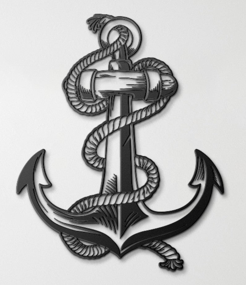 Nautical Anchor Metal Wall Art – Classic Maritime Steel Decor for Coastal Homes