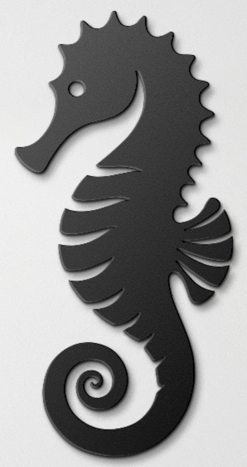 Seahorse Metal Wall Art – Elegant Coastal & Nautical Steel Decor