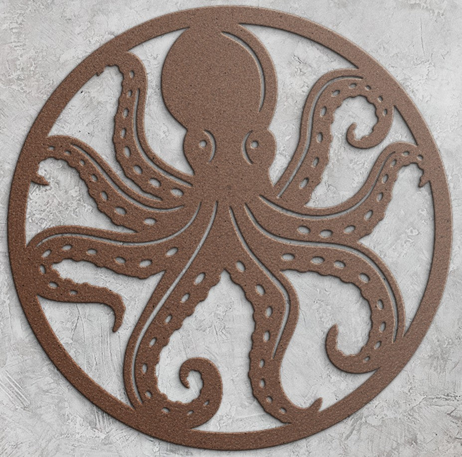 Octopus Metal Wall Art – Coastal Nautical Steel Decor for Beach & Ocean Lovers