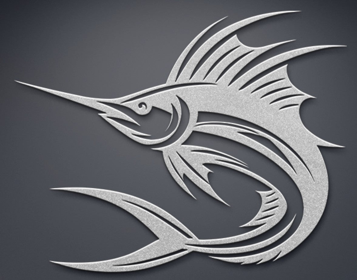 Swordfish Metal Wall Art – Nautical Marlin Steel Decor for Coastal & Fishing Enthusiasts