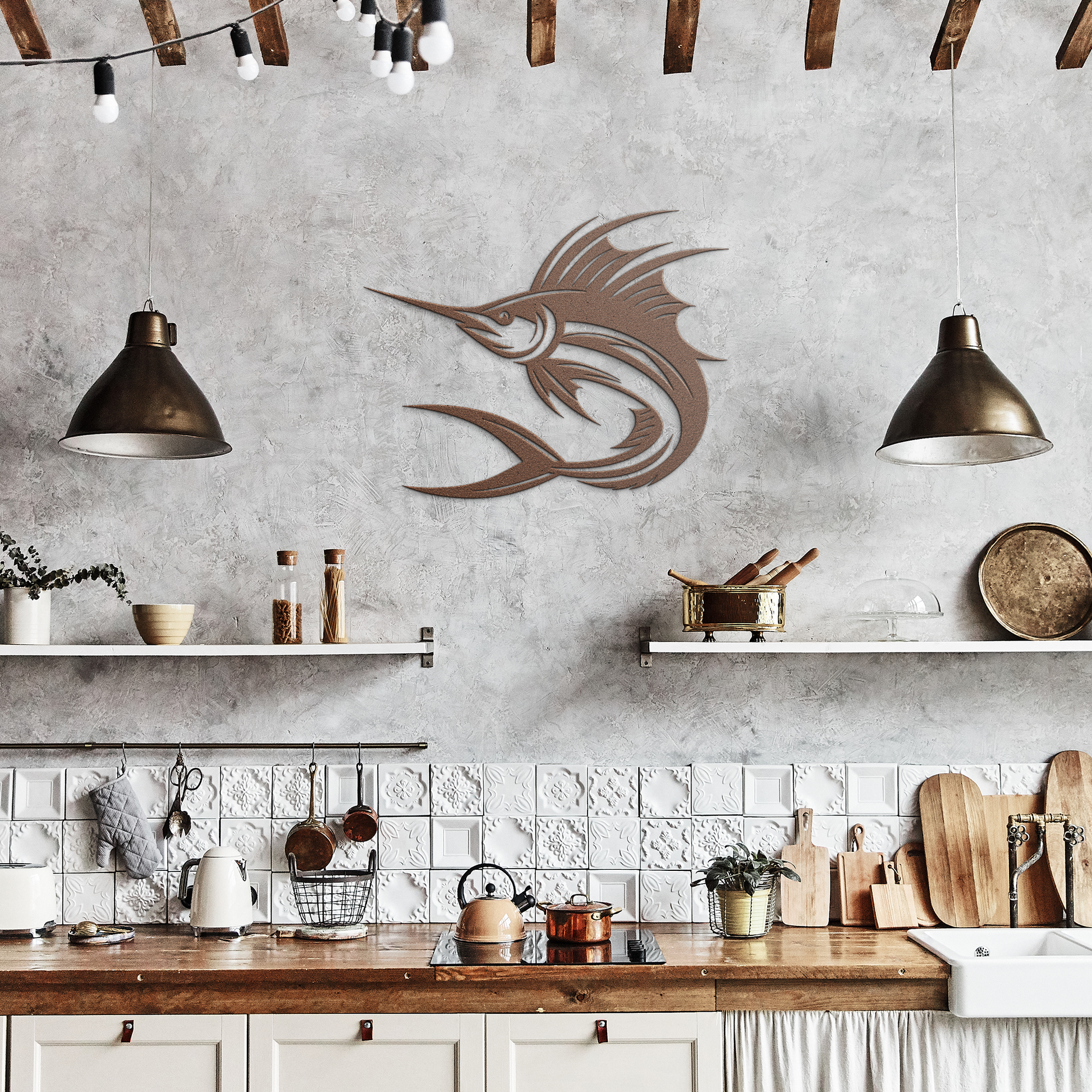 Swordfish_Metal_Wall_Art__Nautical_Ma_Copper_Rustic_Kitchen_Mockup.png